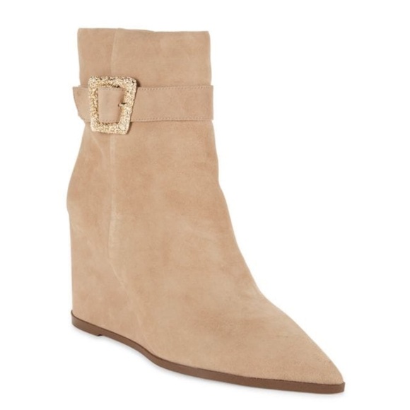 Sam Edelman Tan Suede Wedge Boots - Picture 1 of 14